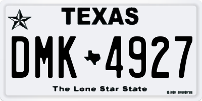 TX license plate DMK4927