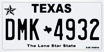 TX license plate DMK4932
