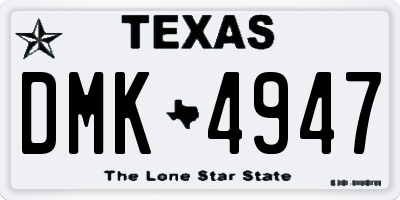 TX license plate DMK4947