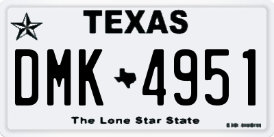 TX license plate DMK4951
