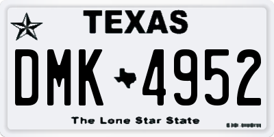 TX license plate DMK4952