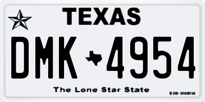 TX license plate DMK4954