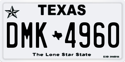 TX license plate DMK4960