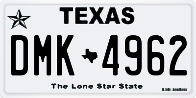 TX license plate DMK4962