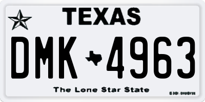 TX license plate DMK4963