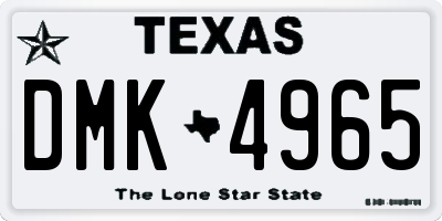 TX license plate DMK4965