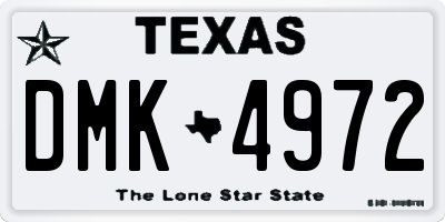 TX license plate DMK4972