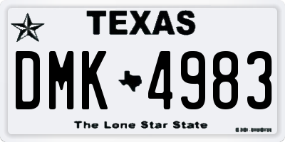 TX license plate DMK4983