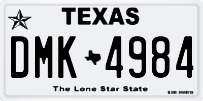 TX license plate DMK4984
