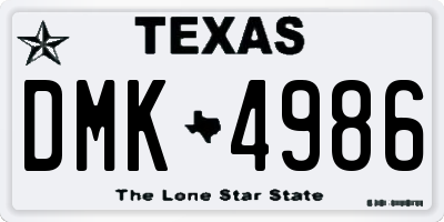 TX license plate DMK4986