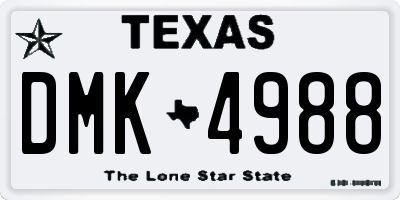 TX license plate DMK4988