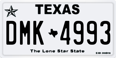 TX license plate DMK4993
