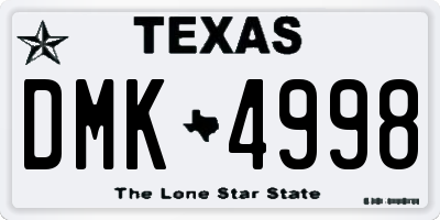 TX license plate DMK4998