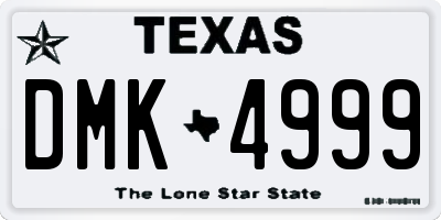 TX license plate DMK4999