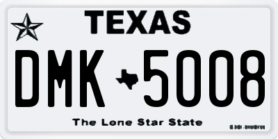 TX license plate DMK5008