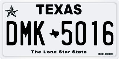 TX license plate DMK5016