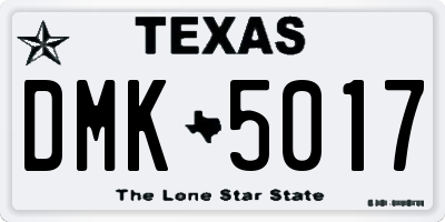TX license plate DMK5017