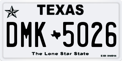 TX license plate DMK5026