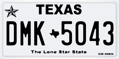 TX license plate DMK5043
