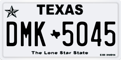TX license plate DMK5045
