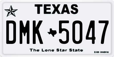 TX license plate DMK5047