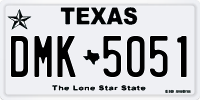 TX license plate DMK5051