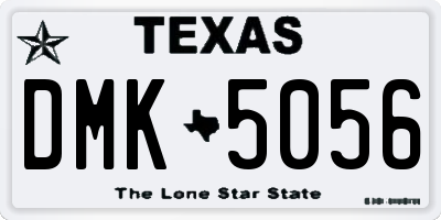 TX license plate DMK5056