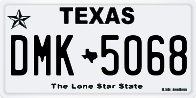 TX license plate DMK5068