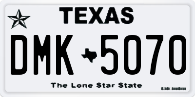 TX license plate DMK5070