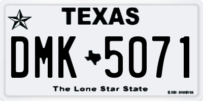 TX license plate DMK5071