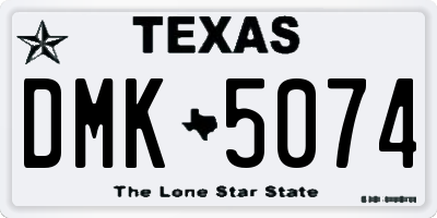 TX license plate DMK5074