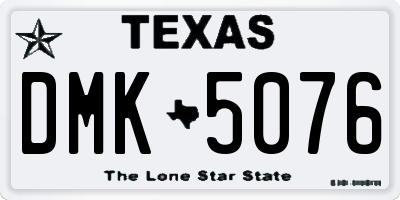 TX license plate DMK5076
