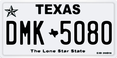 TX license plate DMK5080