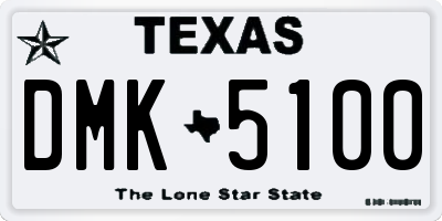 TX license plate DMK5100
