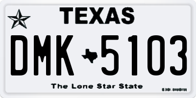 TX license plate DMK5103