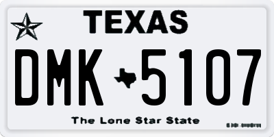 TX license plate DMK5107