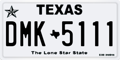 TX license plate DMK5111