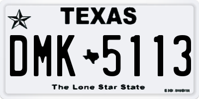 TX license plate DMK5113