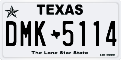 TX license plate DMK5114
