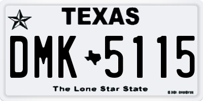 TX license plate DMK5115