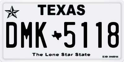 TX license plate DMK5118