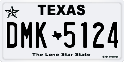 TX license plate DMK5124