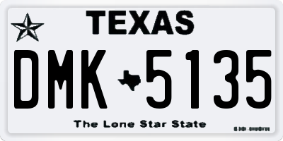 TX license plate DMK5135