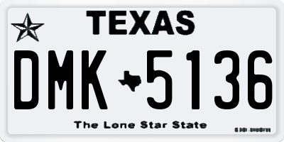 TX license plate DMK5136