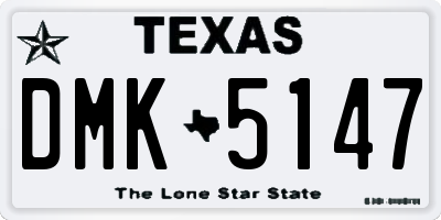 TX license plate DMK5147