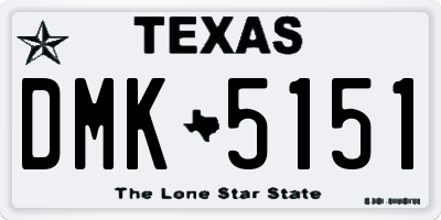 TX license plate DMK5151