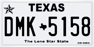 TX license plate DMK5158