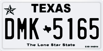 TX license plate DMK5165