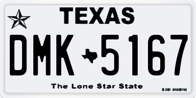 TX license plate DMK5167