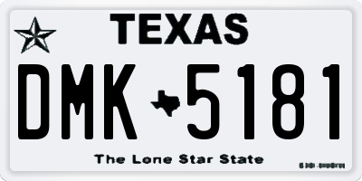 TX license plate DMK5181